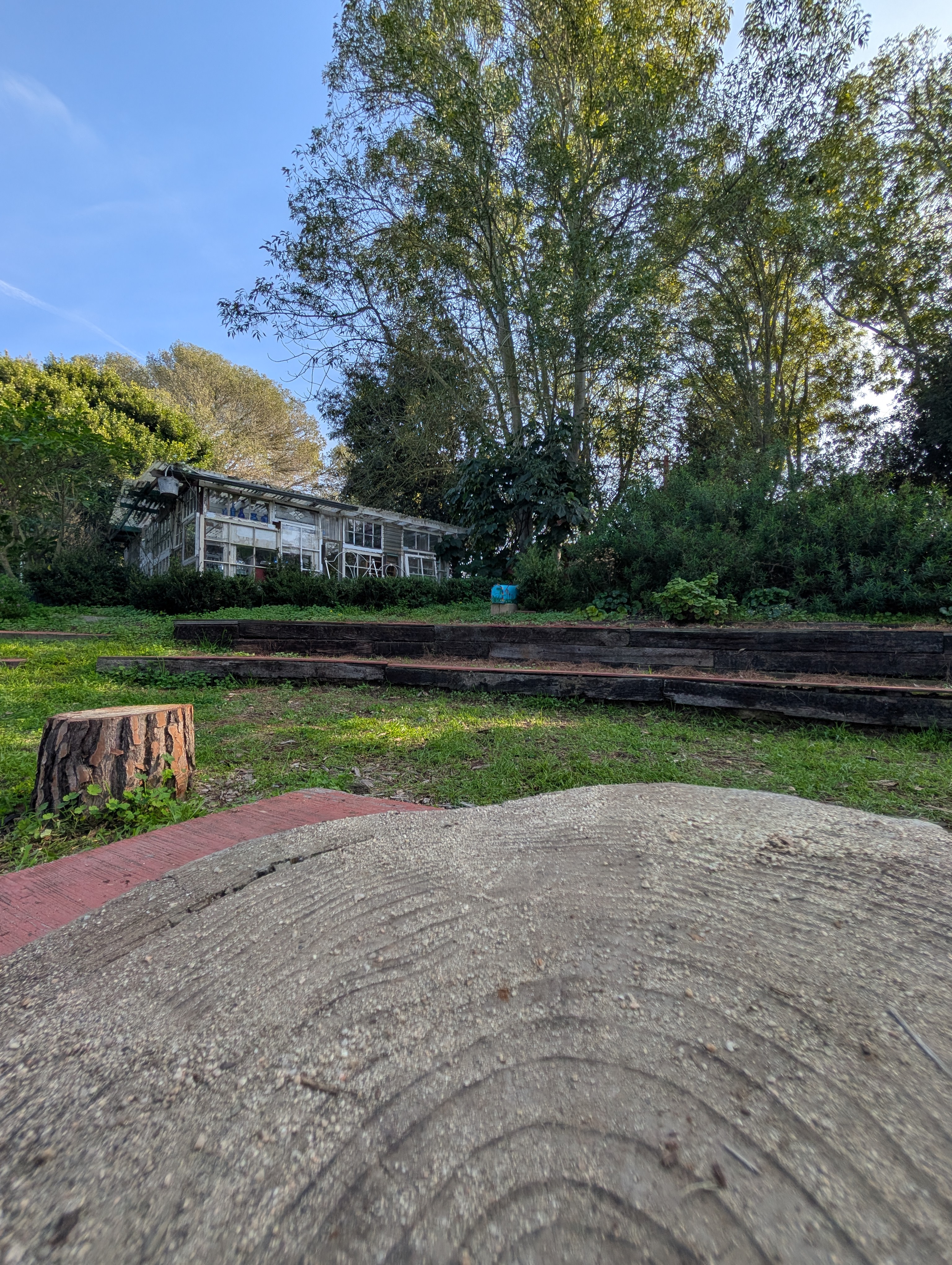 Valmonte Farm and Garden outdoor space with gardens and greenhouse in Palos Verdes